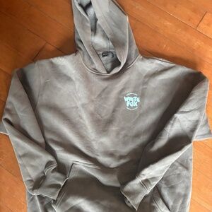WHITE FOX HOODY light brown with aqua print  size s/m